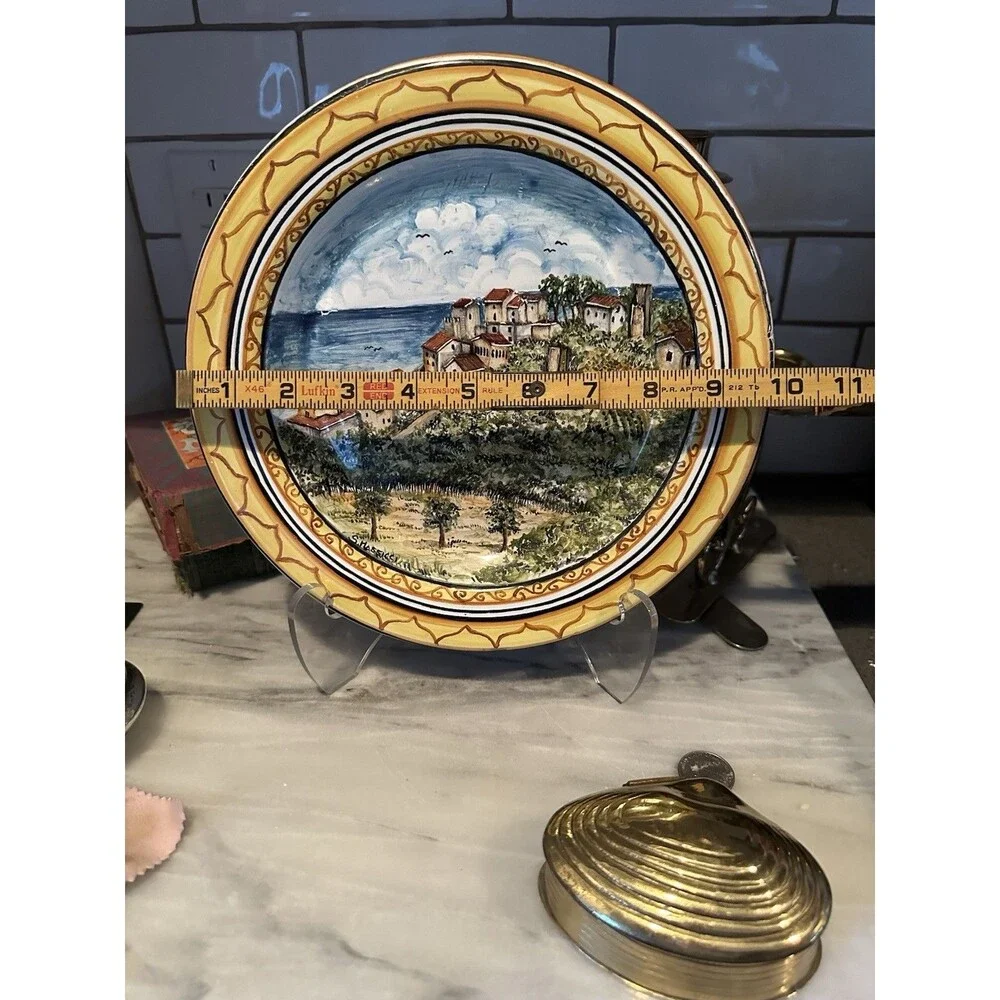 Vietri Pottery 10” Wall Plate Sorrento Scenery Landscape Hand painted Italy